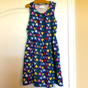 Hanna Andersson, sleeveless tulip print dress, size 140
